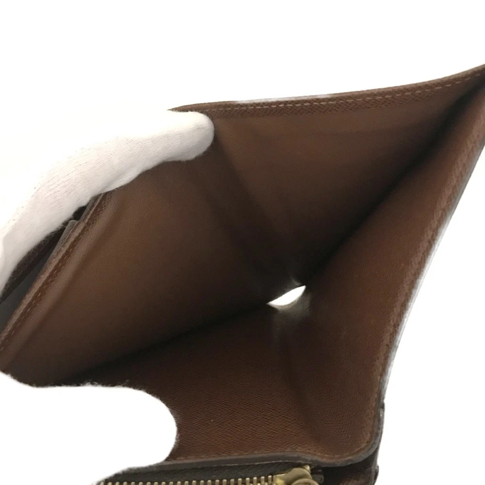 $750 Louis Vuitton Monogram Porte Papier Zippe Bifold Wallet Brown SP1012