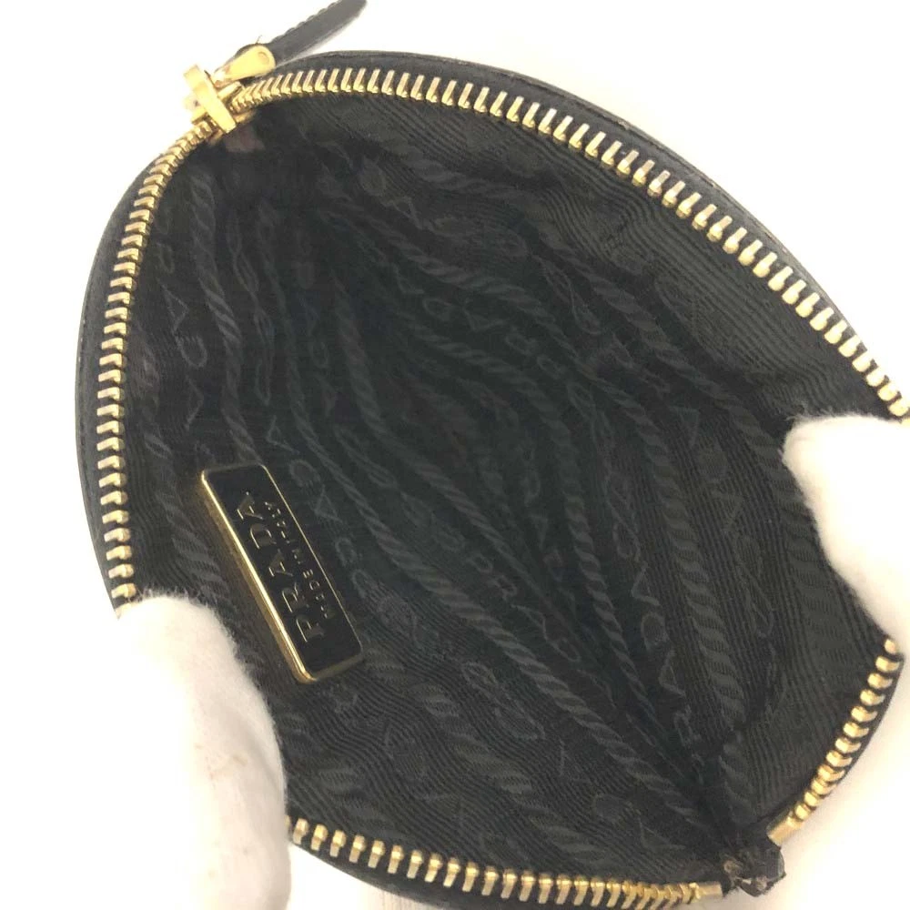 PRADA Saffiano Leather Coin Purse Wallet Black/3CH1162