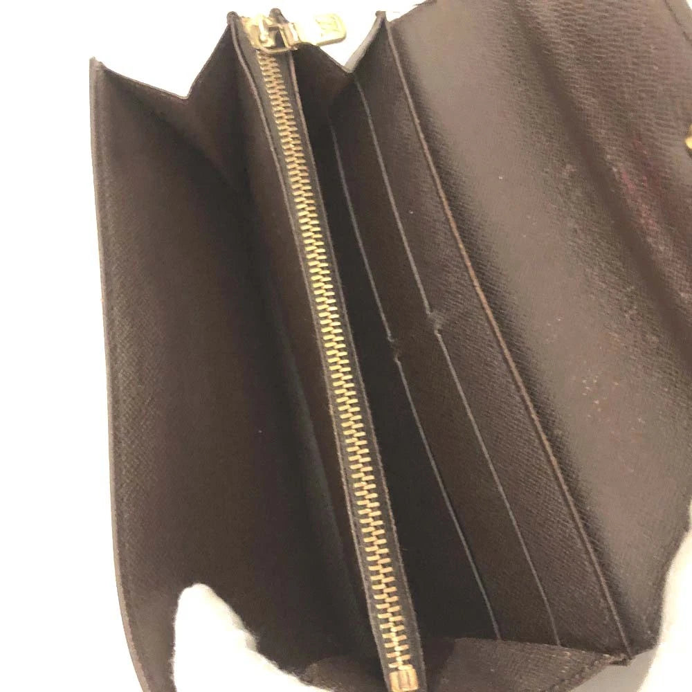 Louis Vuitton Damier Porte Feuille Sarah Long Bifold Wallet Brown CA0025