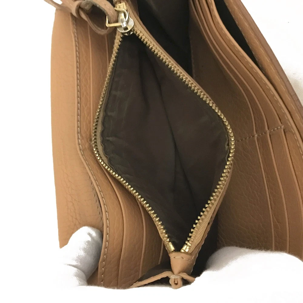$650 CHLOE Grained Calfskin Marcie Long Wallet Orange