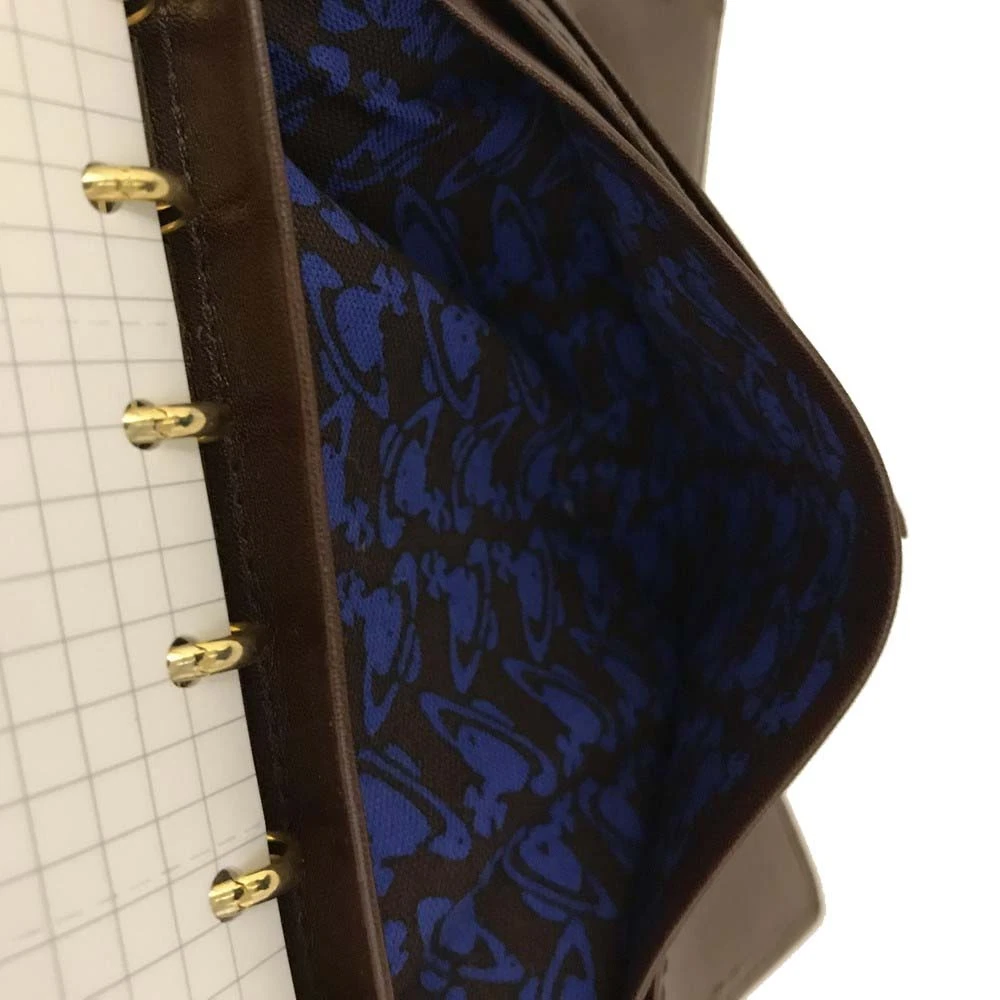 Vivienne Westwood Tiny Orb Leather Notebook Cover Brown