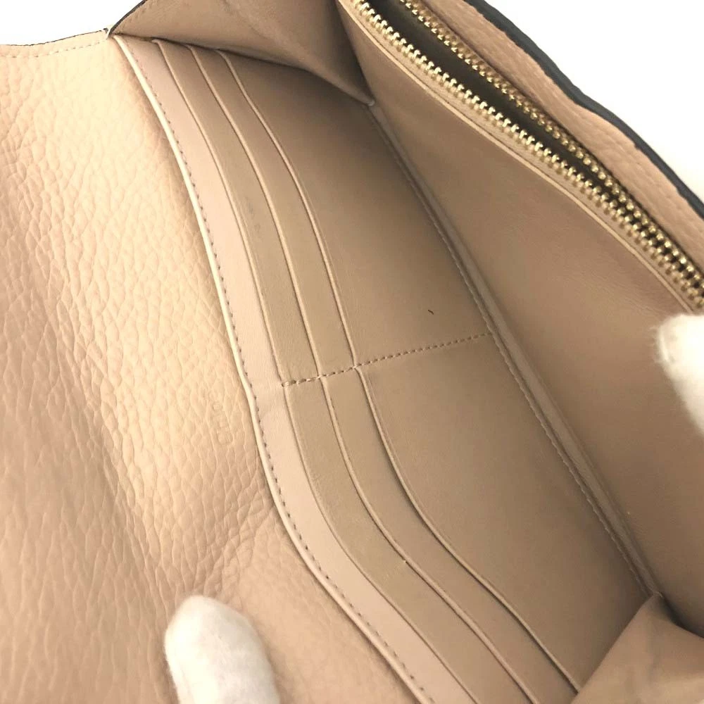 $535 Chloe Alphabet Leather Long Bifold Wallet Purse Beige