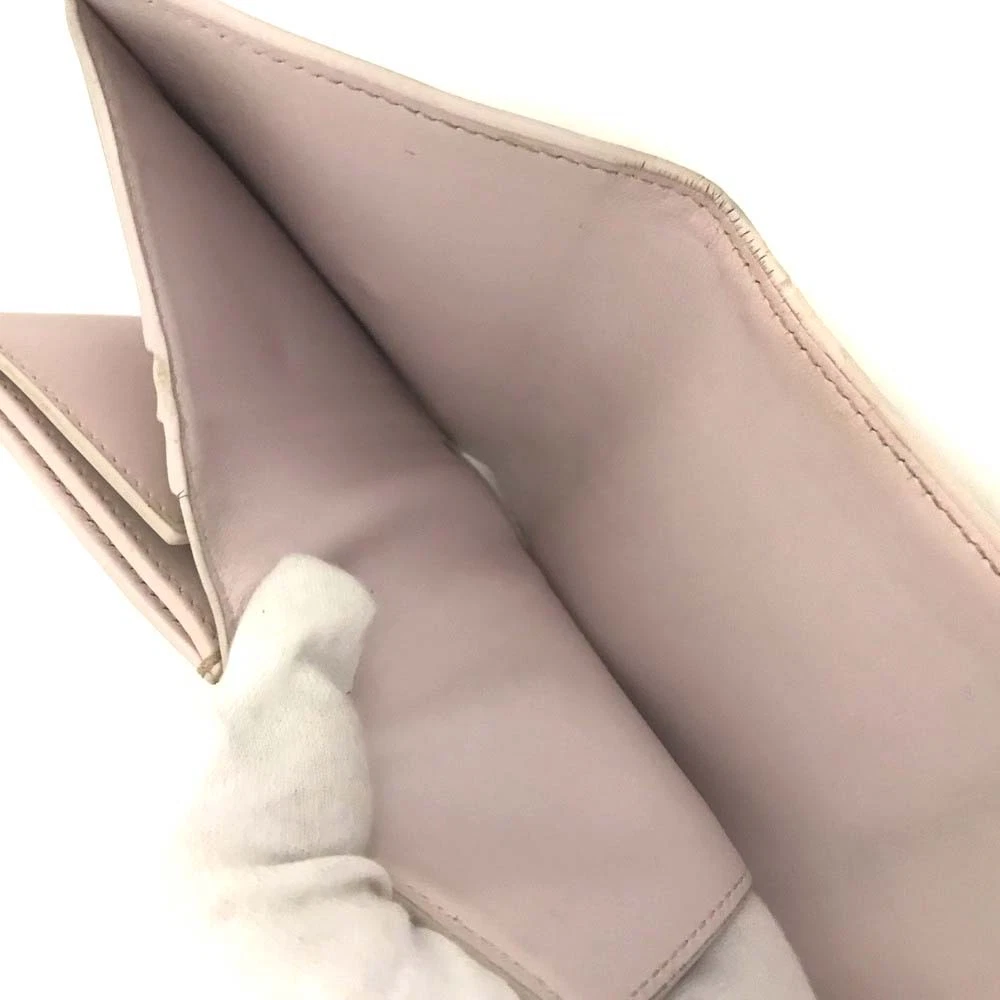 $690 CELINE Triomphe Leather Trifold Wallet Pink