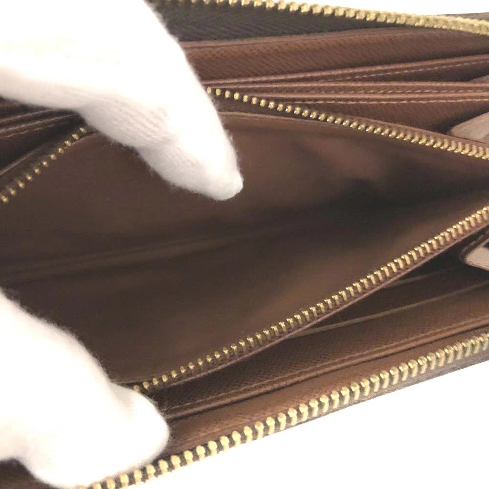 $915 2011 Louis Vuitton Monogram Zippy Zip Around Long Wallet Purse Brown CA0141