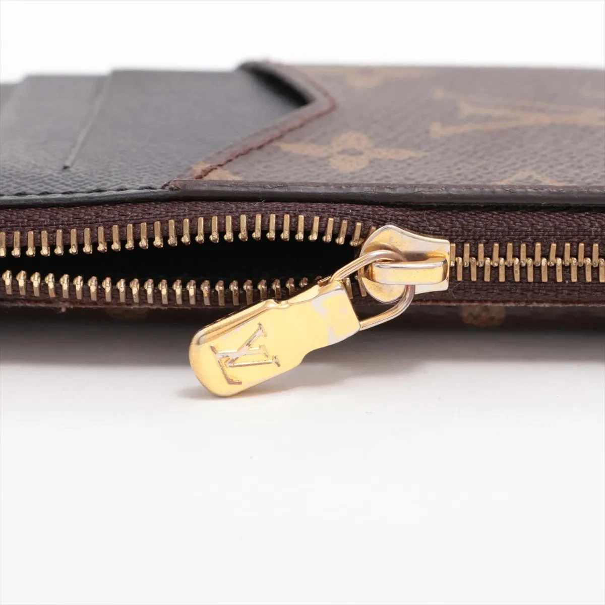 Louis Vuitton Monogram Porto Cartolecto Verso M69431 Black × Brown Coin Purse Th