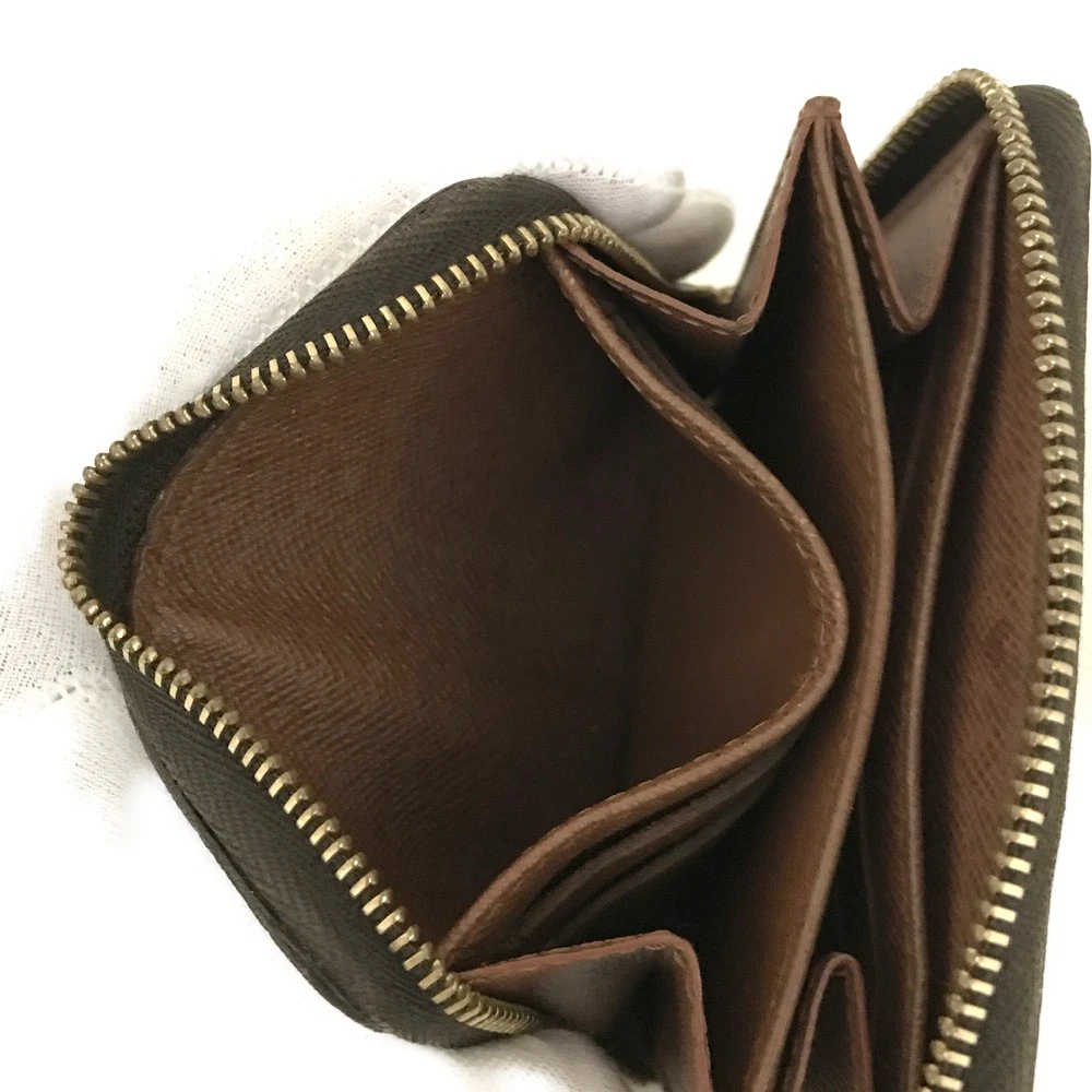 $560 2008 Louis Vuitton Monogram Zippy Zip Around Wallet Coin Purse Brown TH3098