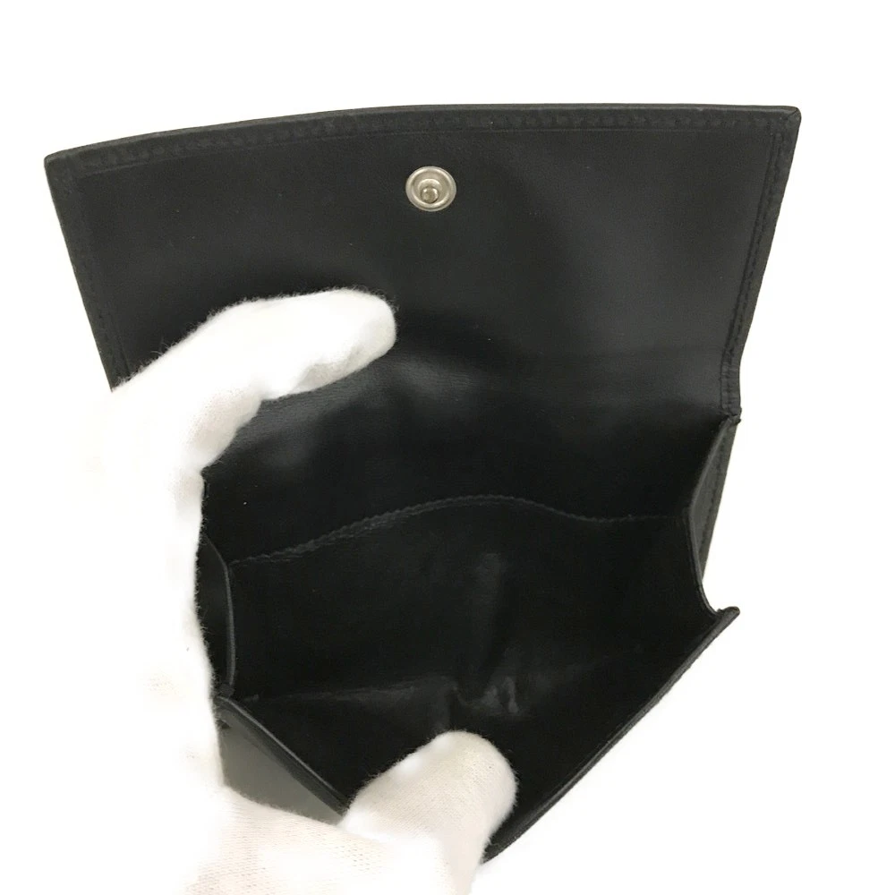 $550 GUCCI Calfskin Logo Plate Bifold Wallet Black