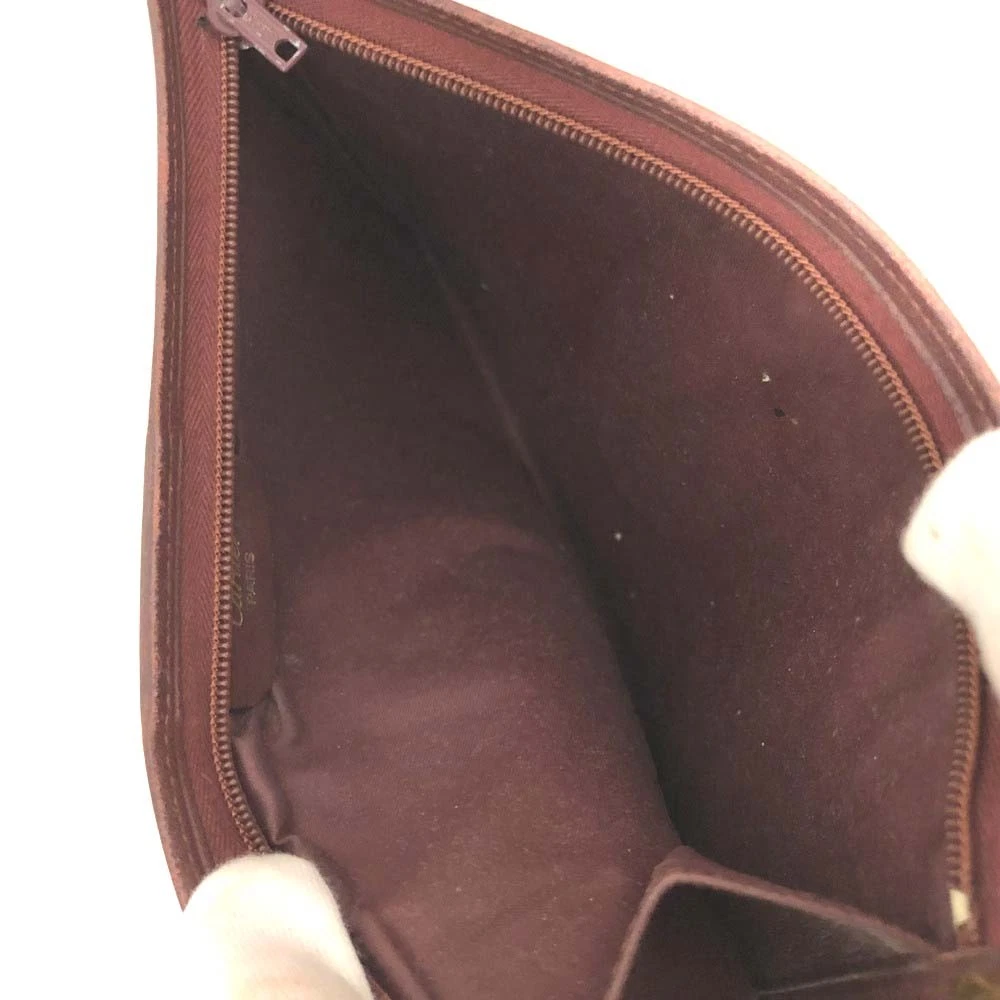Must de Cartier Leather Cosmetic Pouch Bag Bordeaux