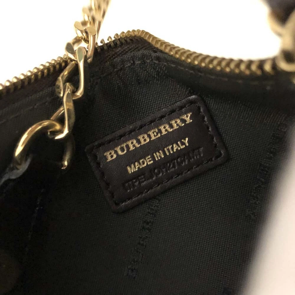 $350 BURBERRY Nova Check Coated Canvas Key Case Beige