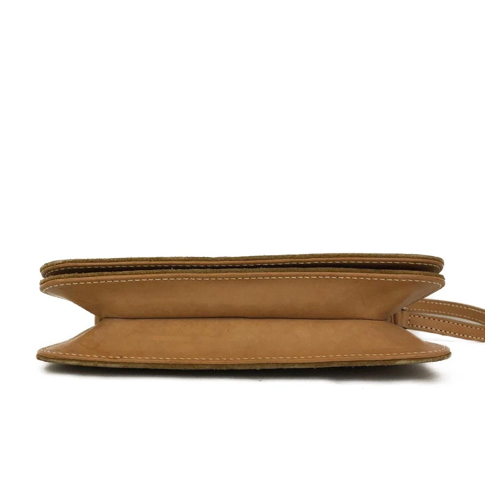 CELINE Macadam C Suede Leather Shoulder Bag Brown