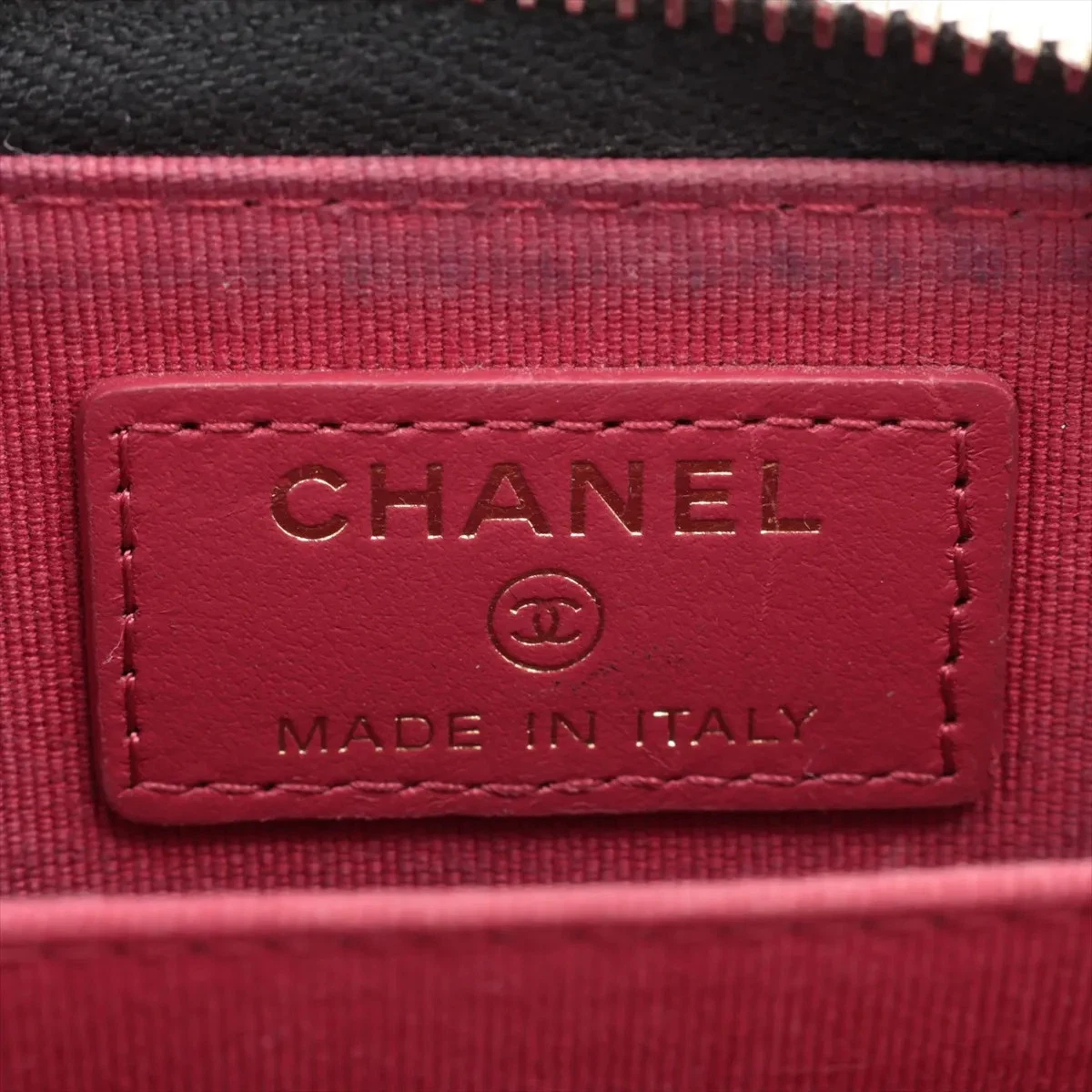 Chanel CHANEL 19 Lambskin Coin Purse Black Silver Metal 10021120
