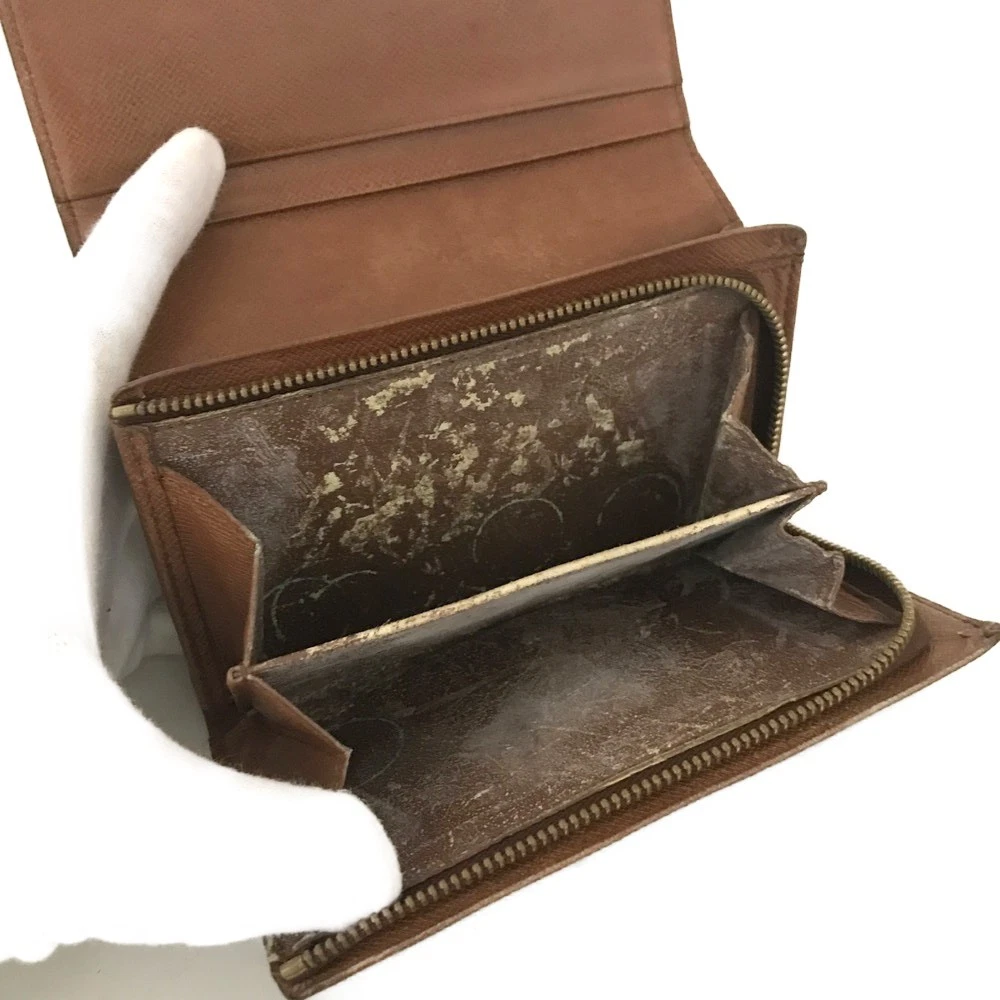 $560 Louis Vuitton Monogram Porte Monnaie Billets Tresor Bifold Wallet MI1913