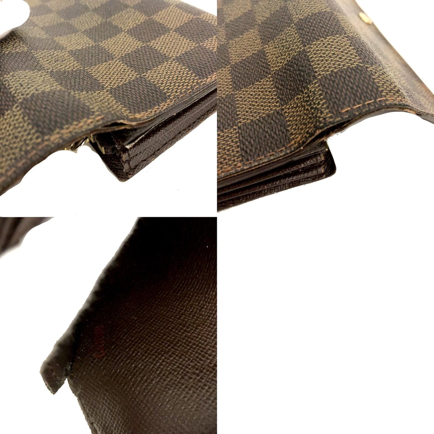 $775 2008 Louis Vuitton Damier Ebene Sarah Wallet CA1048