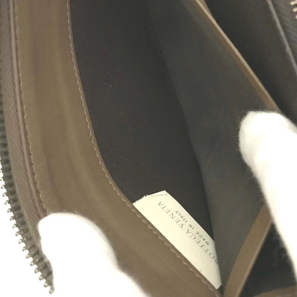 $1100 Bottega Veneta Nappa Intrecciato Zip Around Wallet Ebano Brown