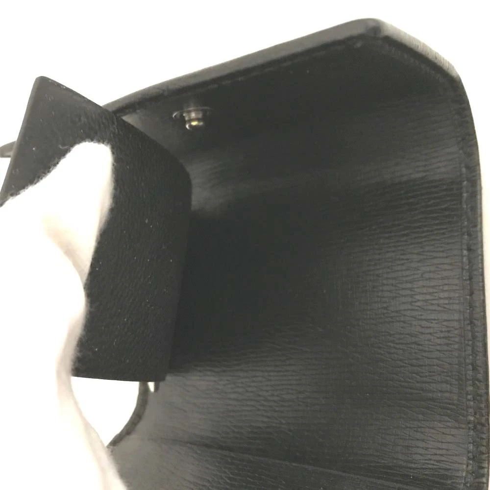 $350 Gucci Interlocking G 6 Ring Key Case Black Leather
