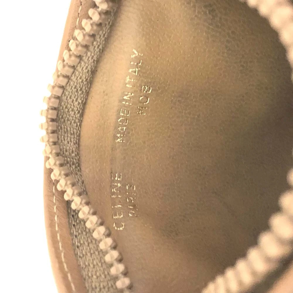 $660 CELINE Macadam Canvas Zip Coin Purse Wallet Brown