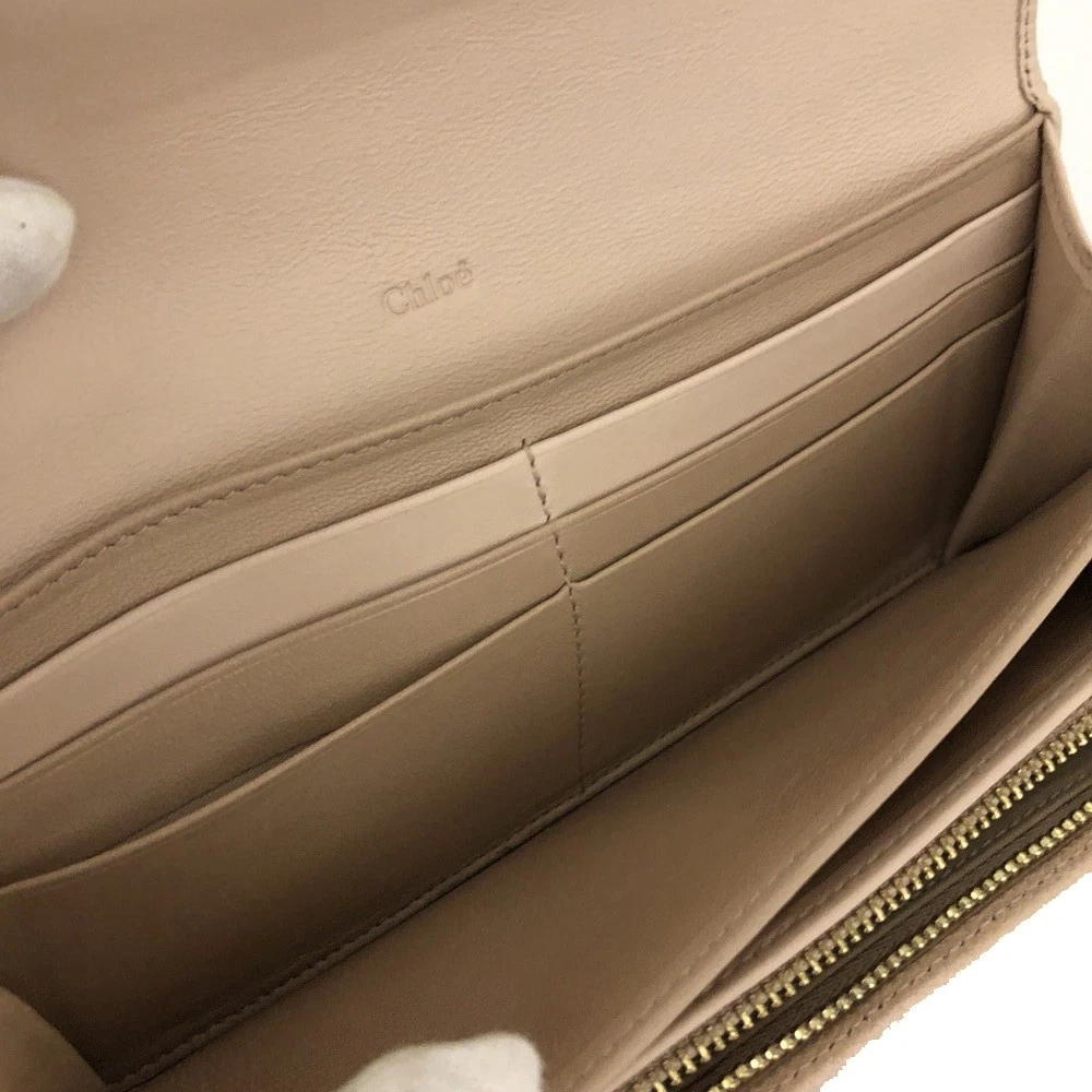 Chloe Indy Leather Long Bifold Wallet Purse Pink