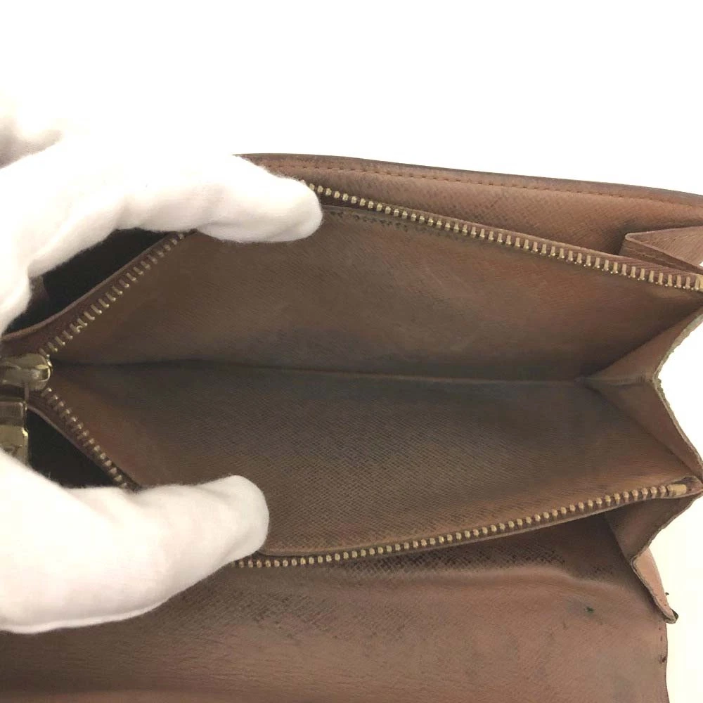 $725 1996 Louis Vuitton Monogram Portefeiulle Sarah Long Bifold Wallet Brown TH1906