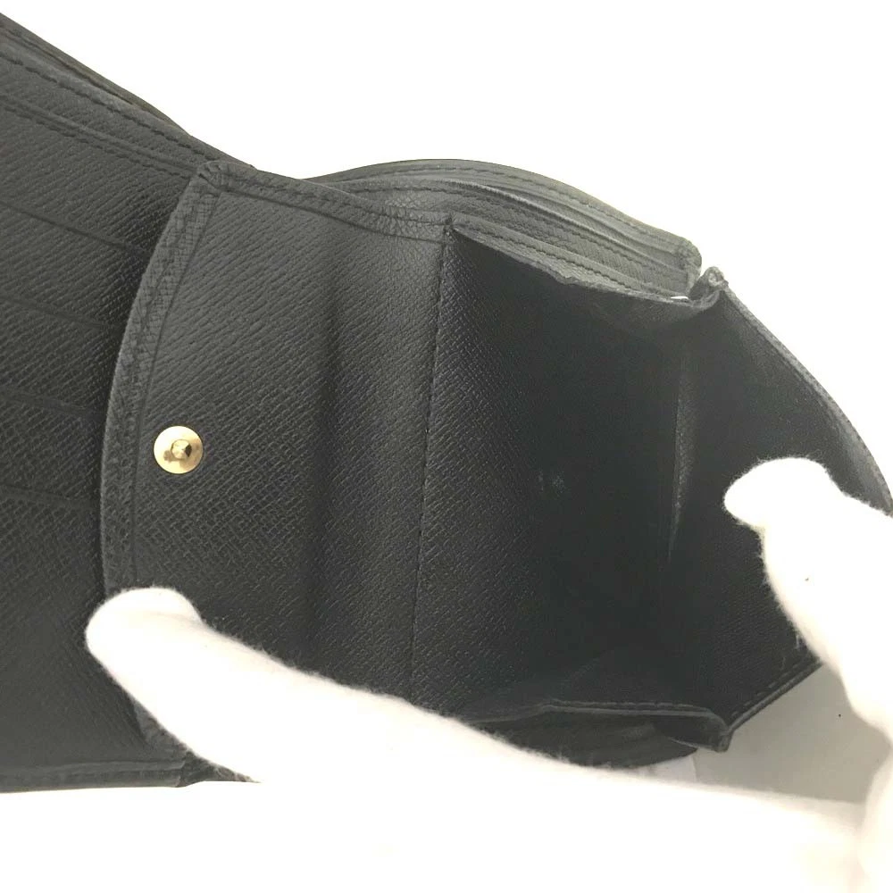 Louis Vuitton Epi Leather Porte Billes Compact Wallet Black MI0070