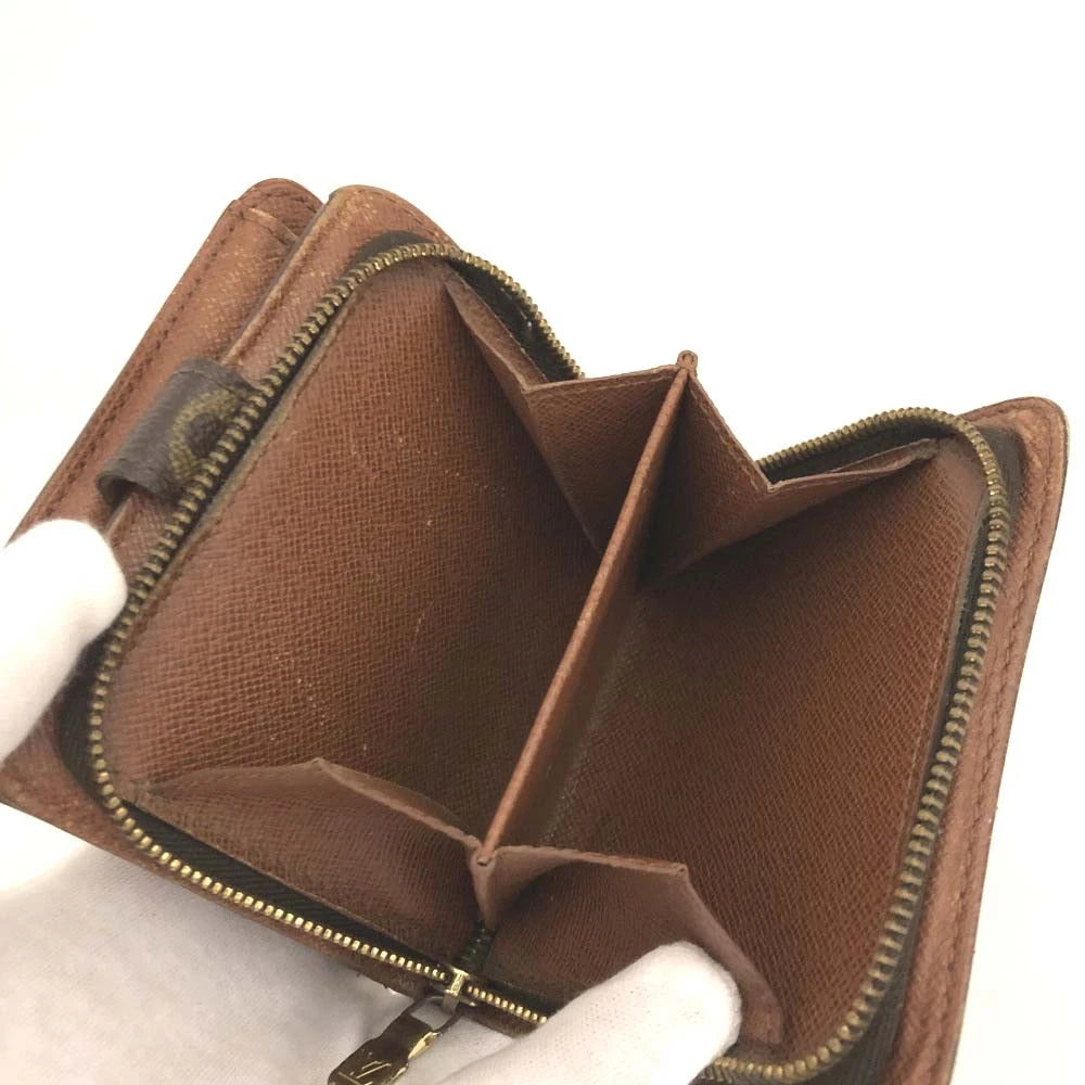 Louis Vuitton Monogram Compact Zip Bifold Wallet Brown MI0979