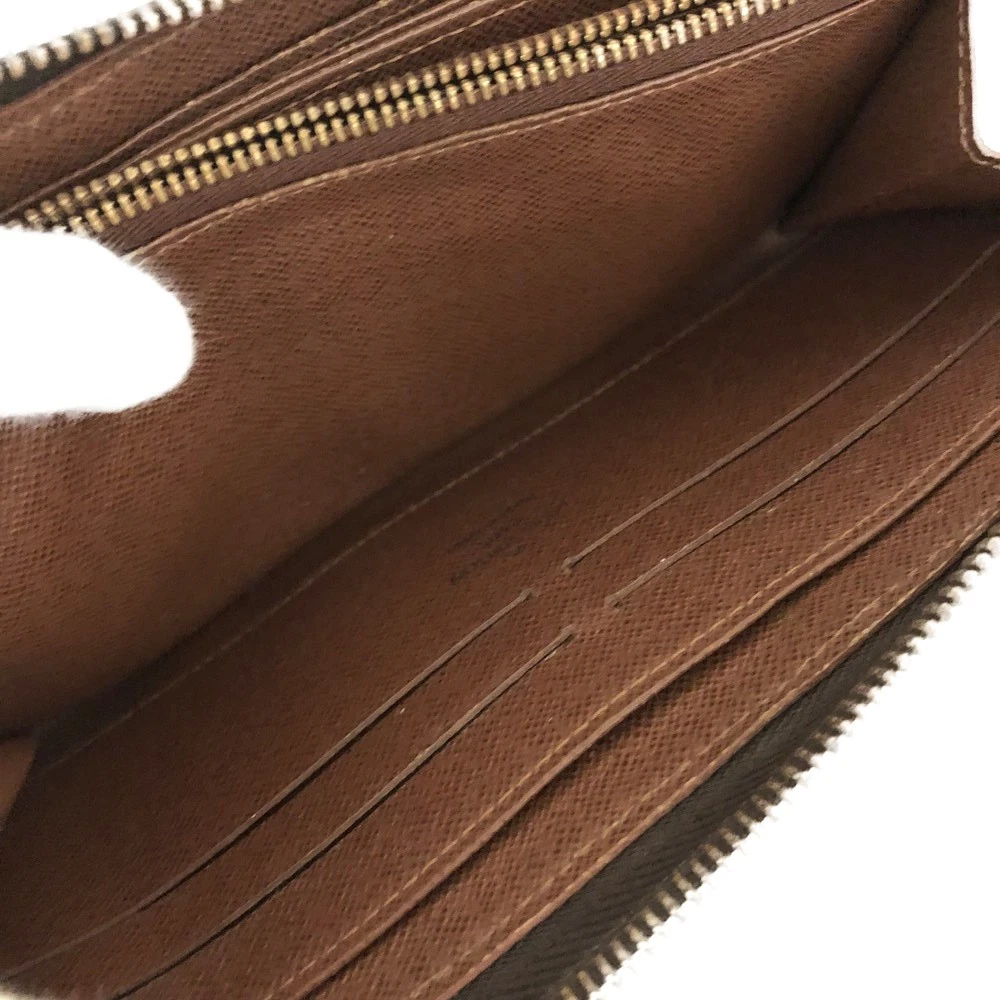 Louis Vuitton Monogram Zippy Zip Around Long Wallet Purse Brown CA2170