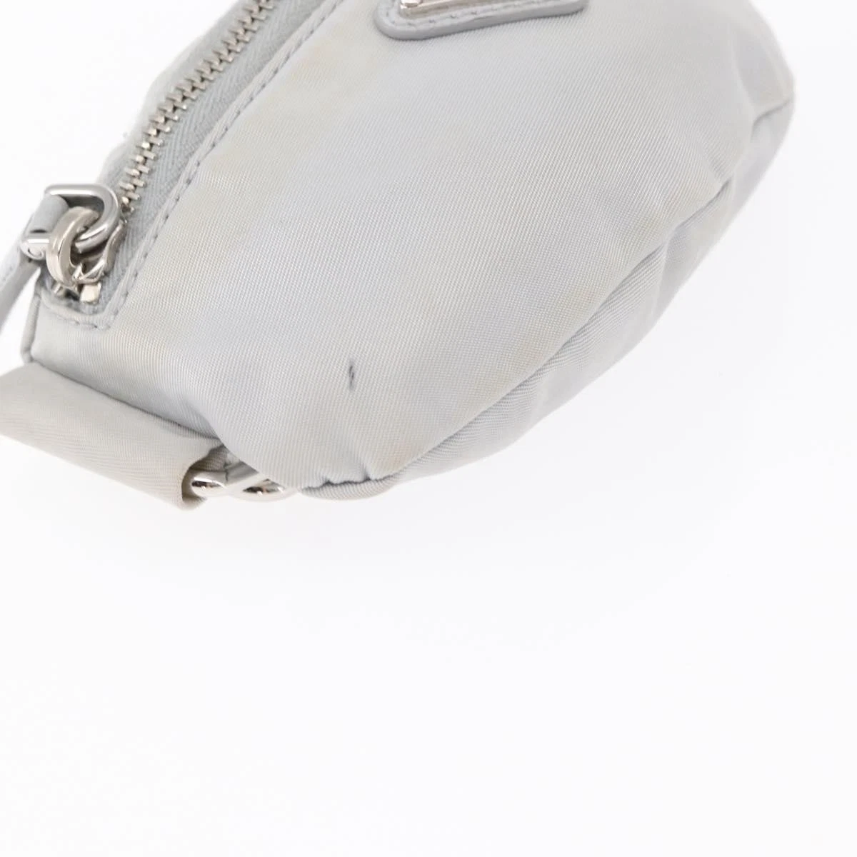 $925 Prada Triangle Plate Wrist Pouch