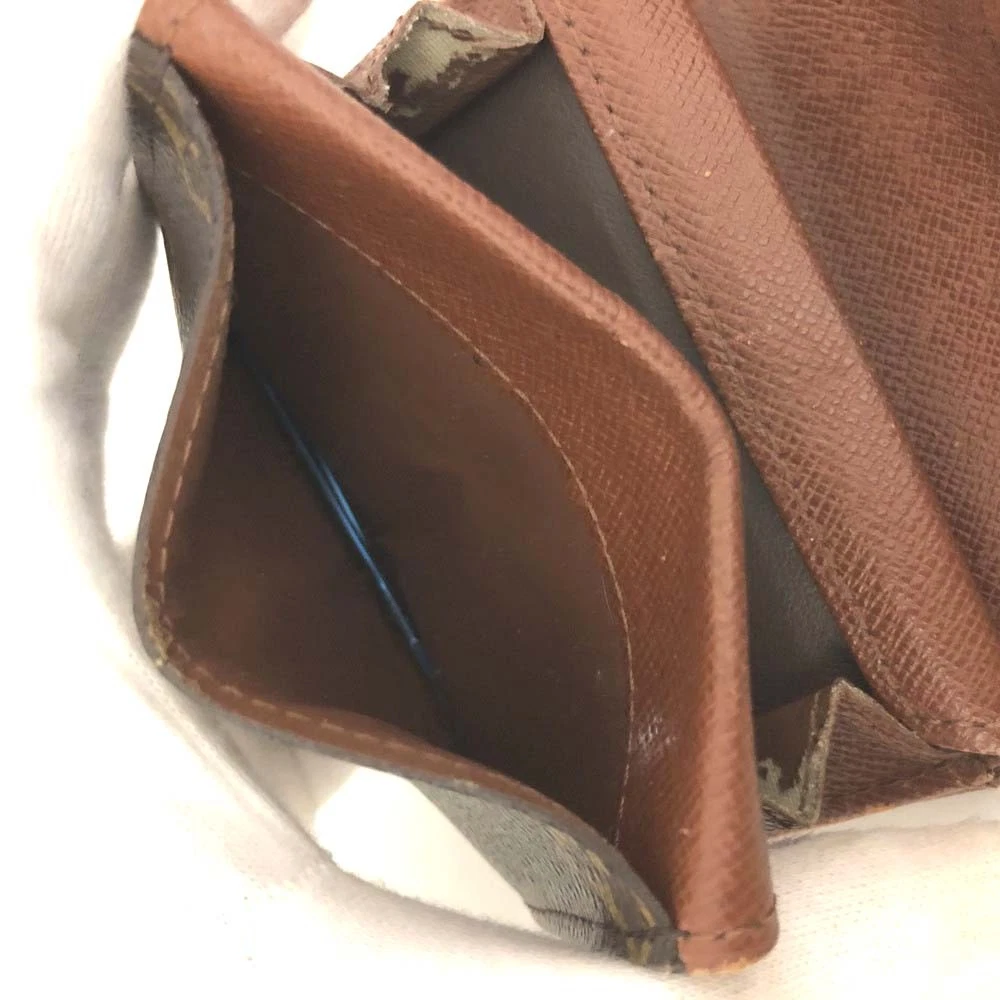 EGA Louis Vuitton Monogram Porte Monnaie Plat Coin Purse Wallet Brown/6CH0285