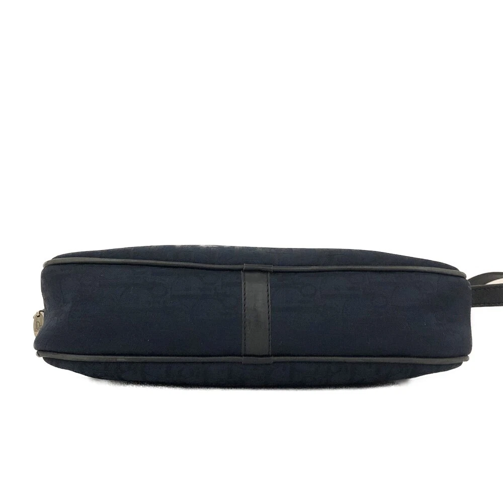 $1250 Christian Dior Oblique Trotter Canvas Leather Shoulder Bag