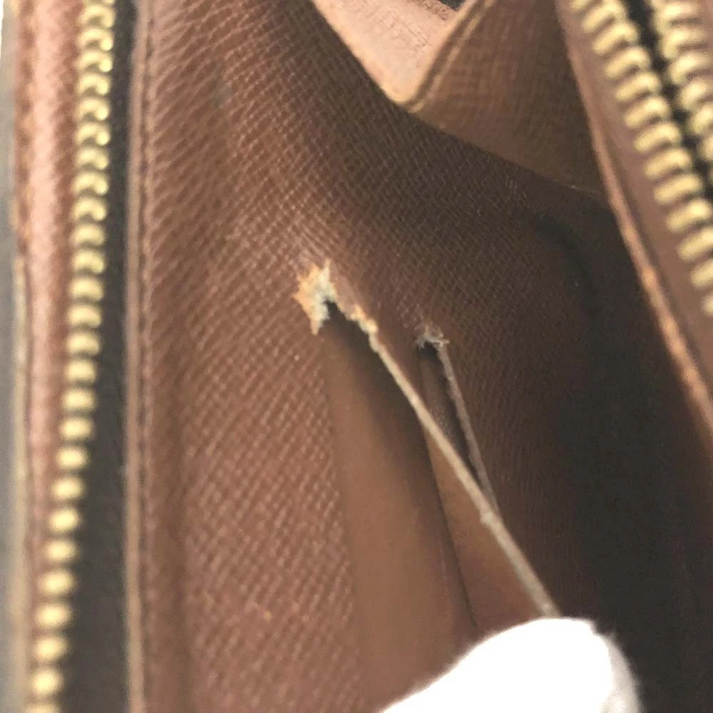 $915 2002 Louis Vuitton Monogram Porte Monnaie Zippy Long Wallet Brown TH1022
