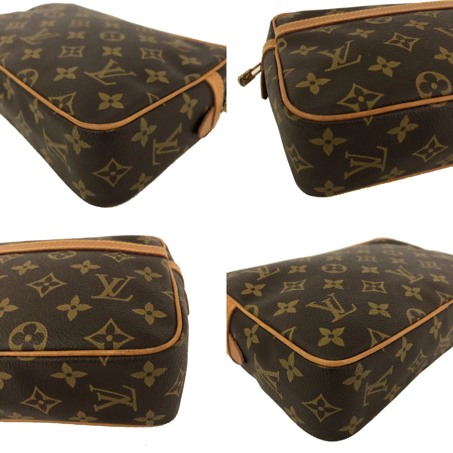 EGA Louis Vuitton Monogram Compiegne 23 Clutch Hand Bag Brown/8CG0548