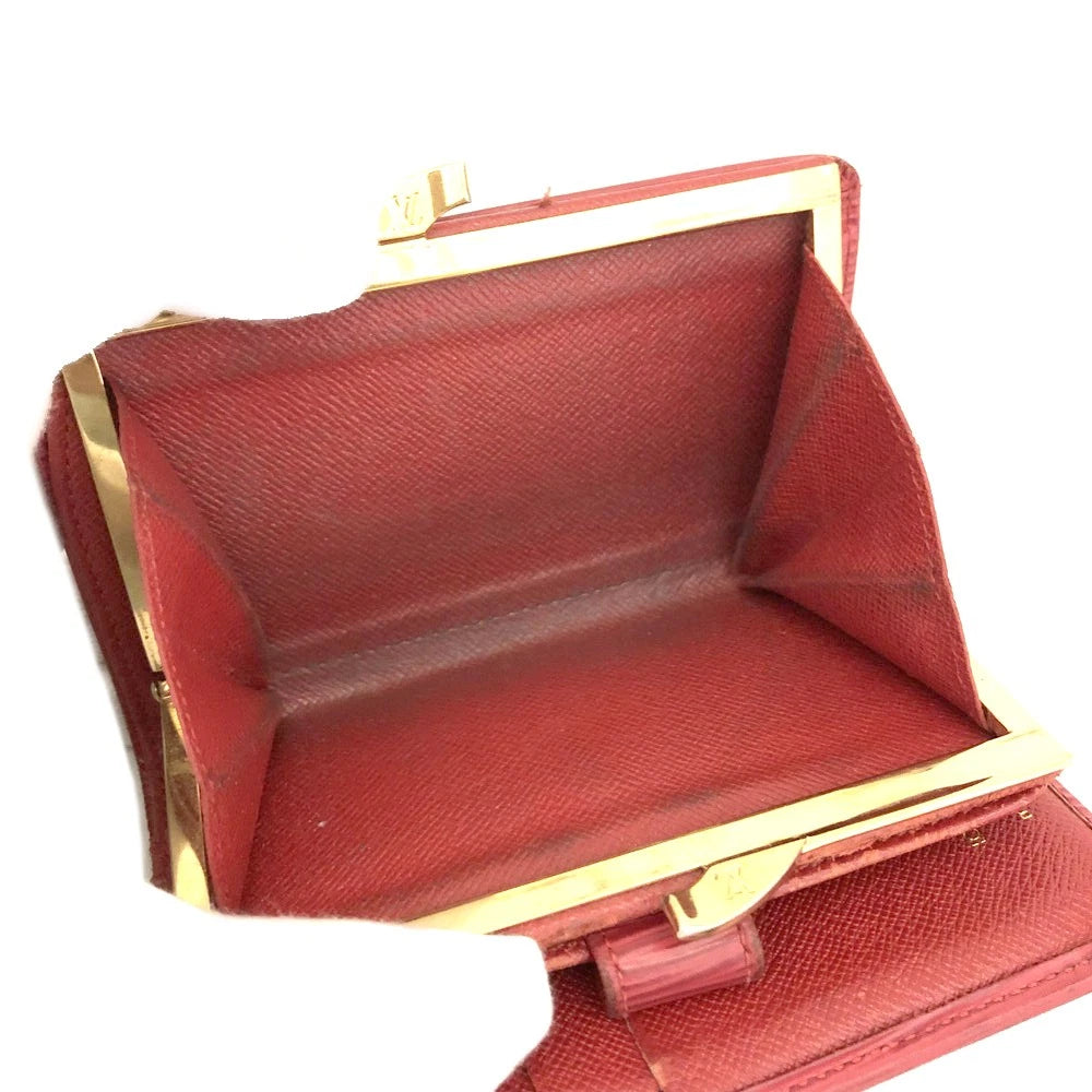 $950 2005 Louis Vuitton Epi French Kisslock Wallet Porte Monnaie Billets Viennois MI0065
