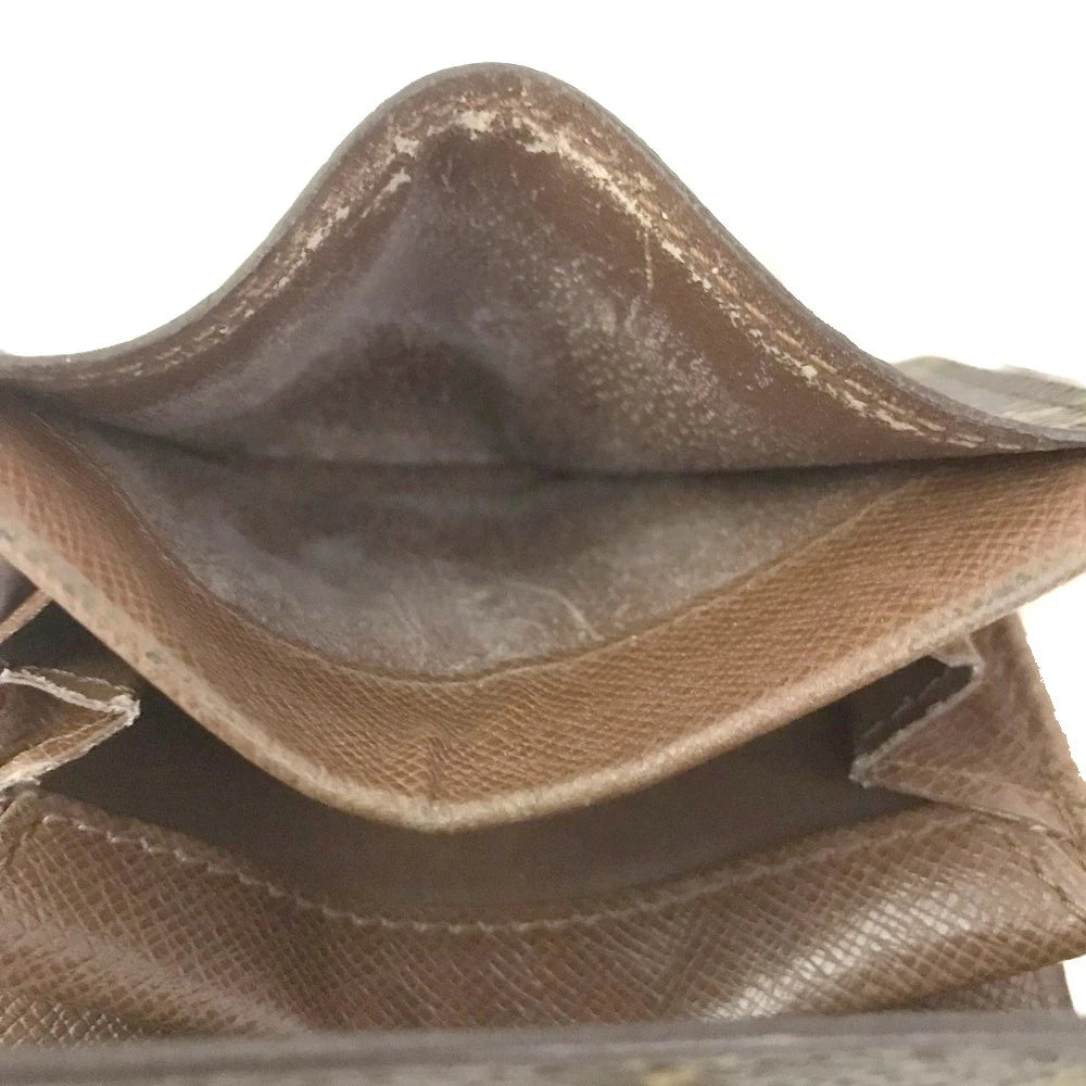 Louis Vuitton Monogram Porte Monnaie Plat Coin Purse Wallet MI1928