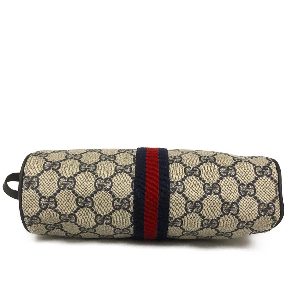 GUCCI GG Logo PVC Webbing Shoulder Bag Navy blue