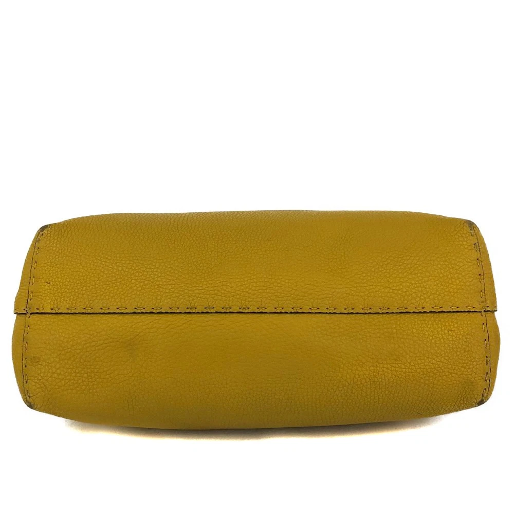 FENDI Selleria Leather Shoulder Tote Bag Yellow/6CH0854