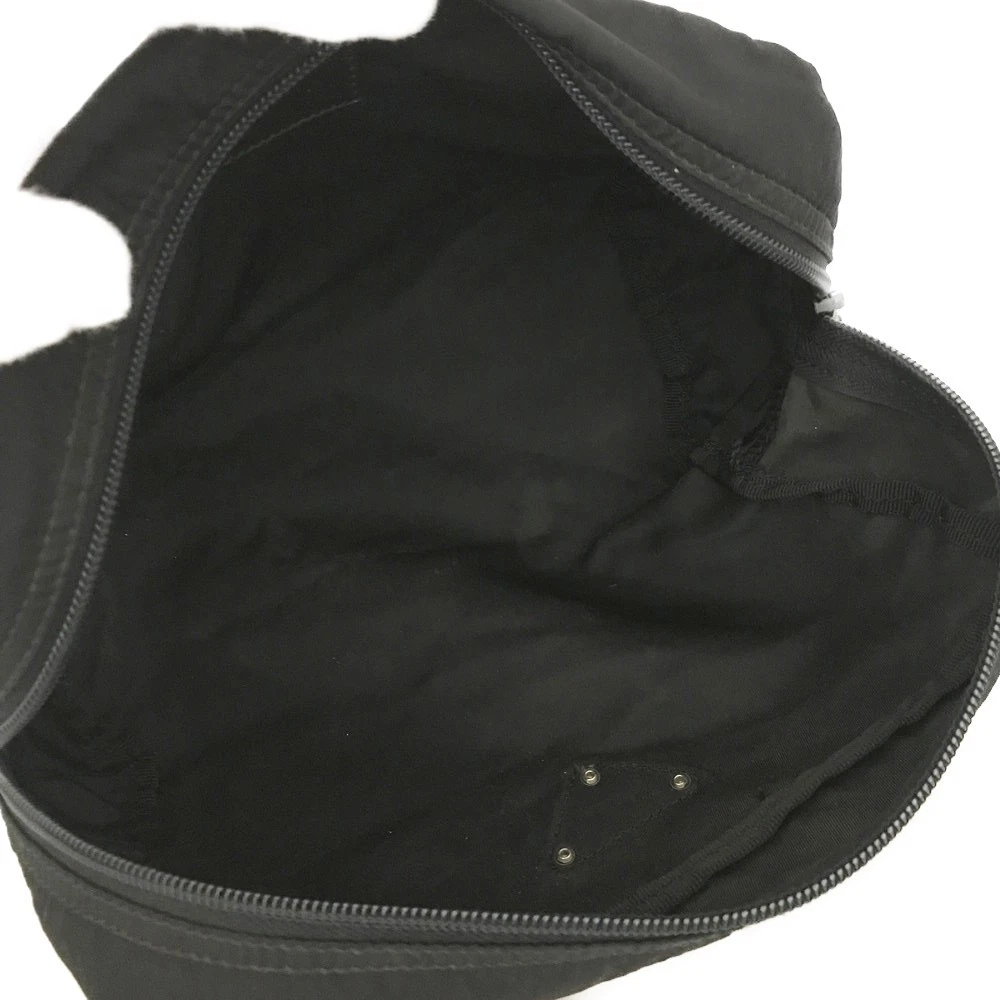 PRADA Logo Plate Nylon Cosmetic Pouch Bag Black