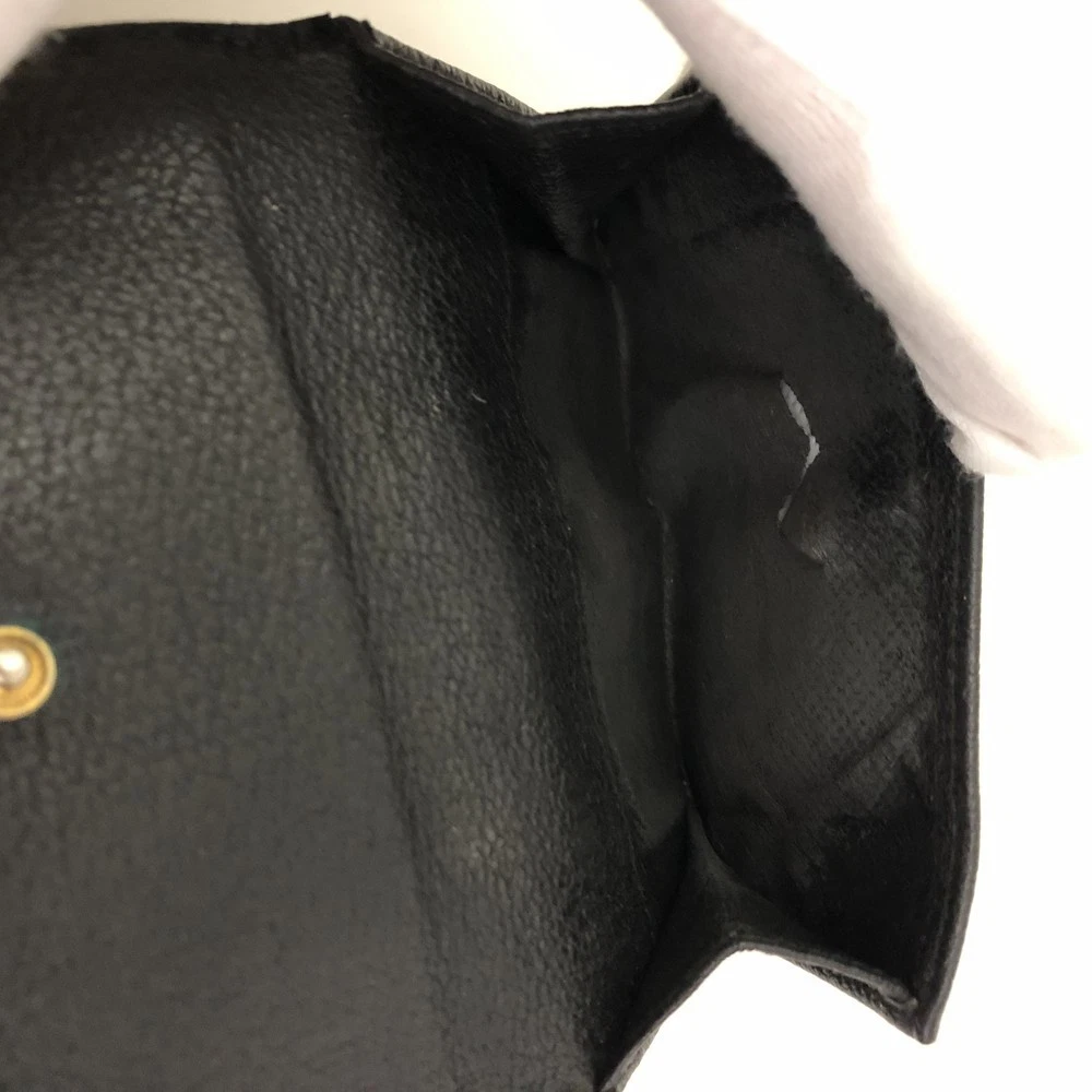 GUCCI Bamboo Leather Bifold Wallet Purse Black