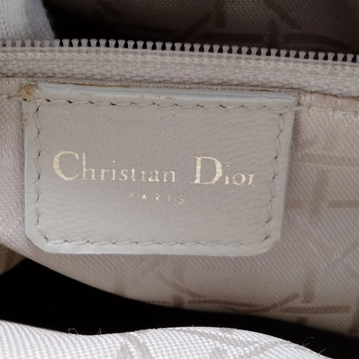 Christian Dior Hand Bag Beige Leather MA1927