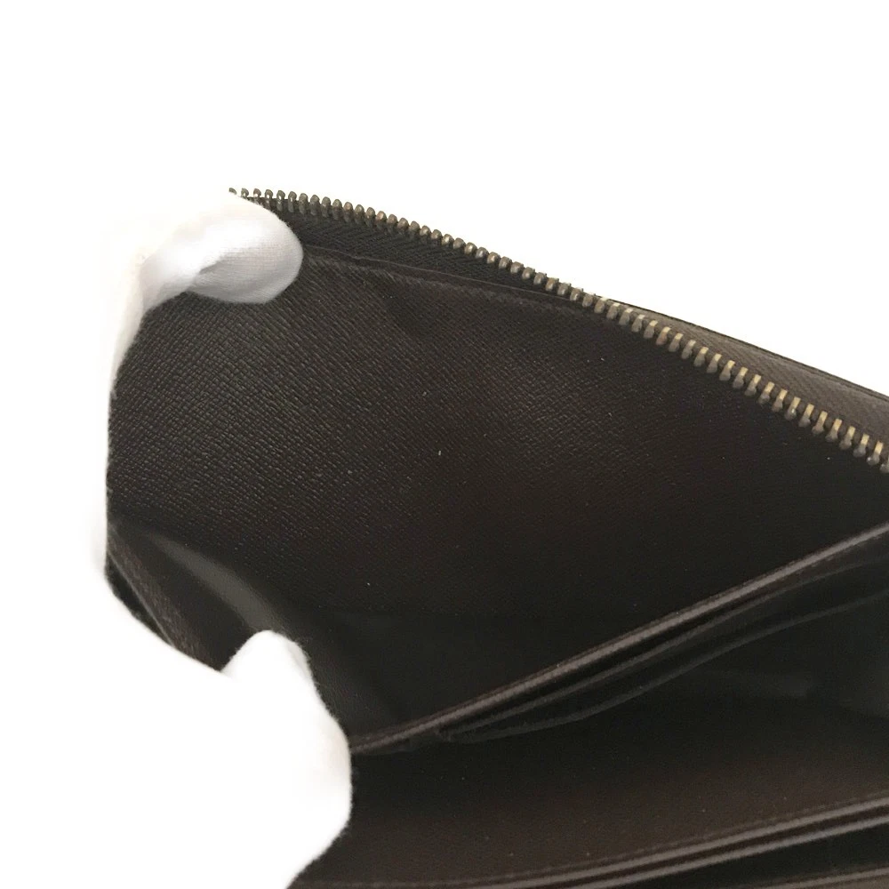 $915 Louis Vuitton Damier Zippy Zip Around Long Wallet Purse Brown MI4182