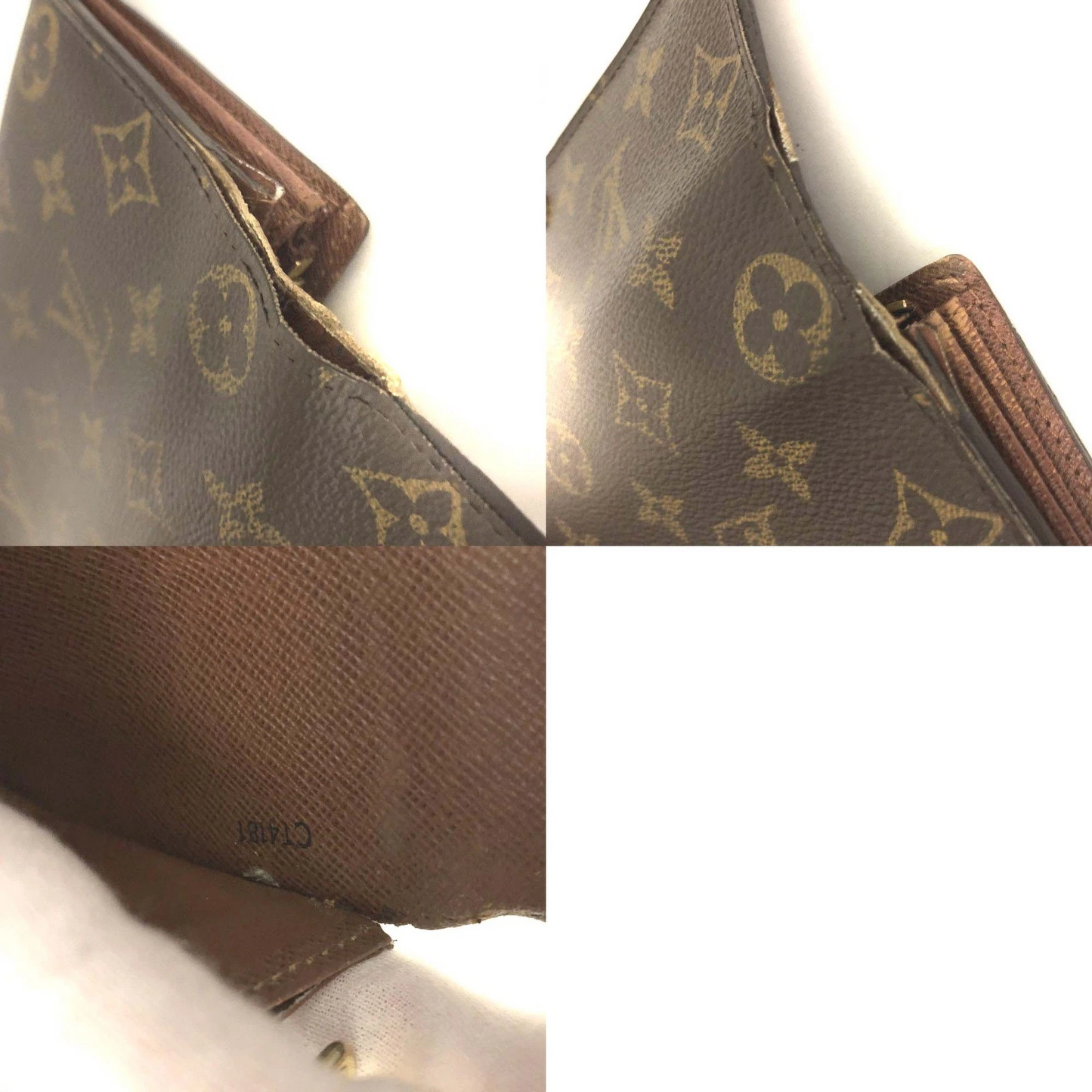 $775 2011 Louis Vuitton Monogram Portefeiulle Sarah Long Bifold Wallet Brown CT4181