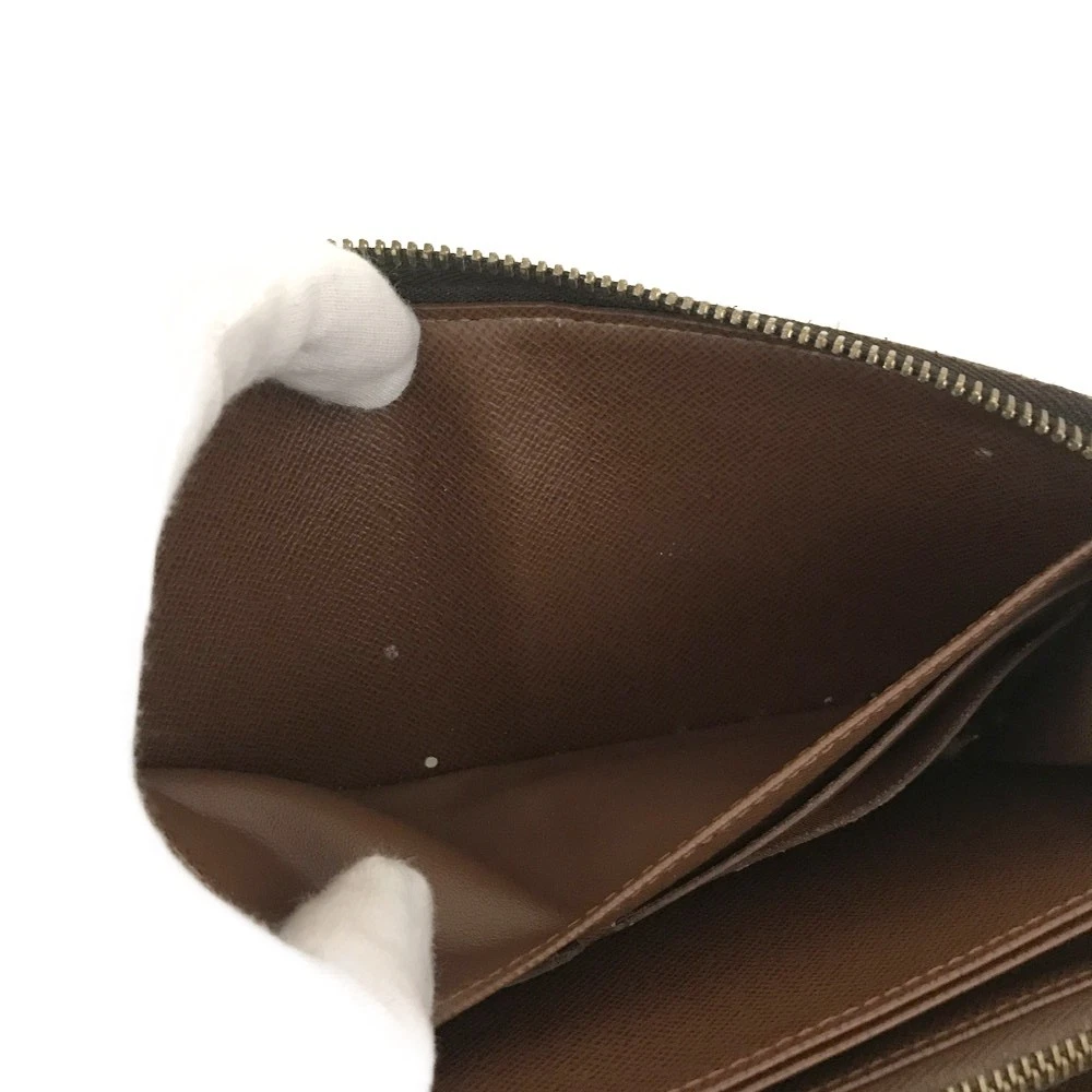 $915 2010 Louis Vuitton Monogram Zippy Zip Around Long Wallet Purse Brown CA0190