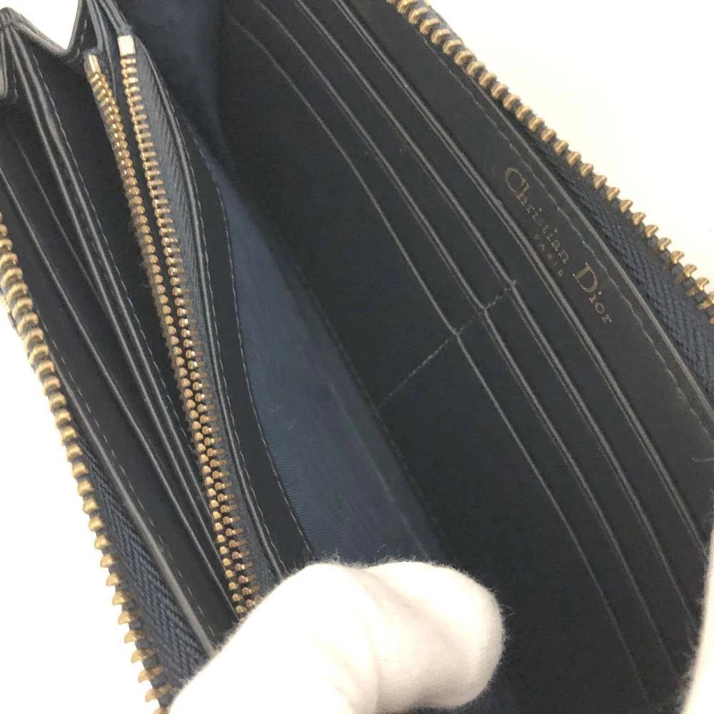 Christian Dior Oblique Trotter Canvas Zip Around Long Wallet