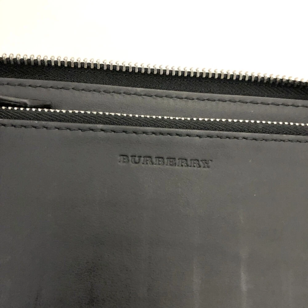 $598 BURBERRY Logo Perforated Leather Zip Around Long Wallet White