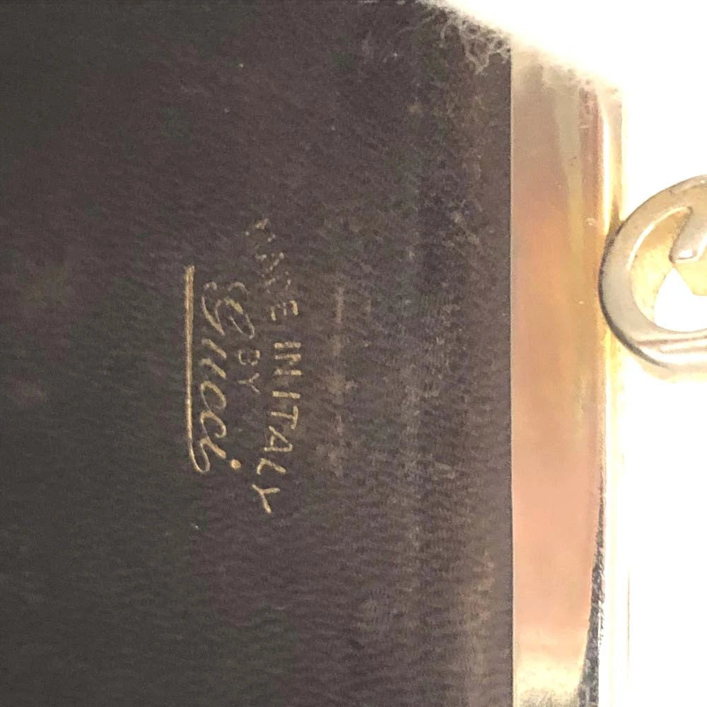 $290 Vintage Gucci GG Kisslock Coin Pouch Leather Brown