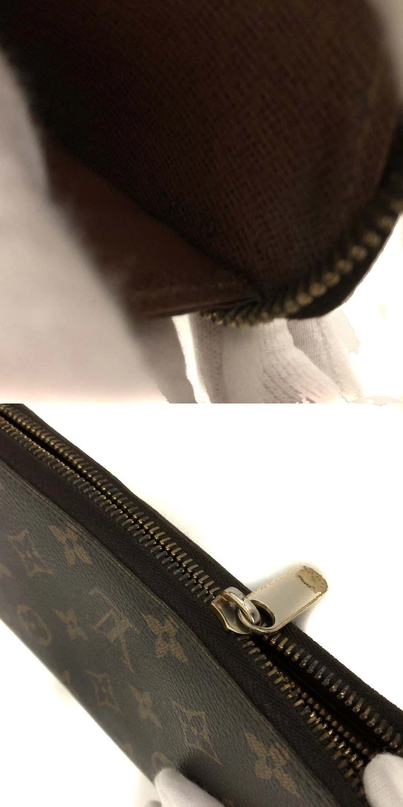 Louis Vuitton Monogram Zippy Zip Around Long Wallet Purse Brown CA2170