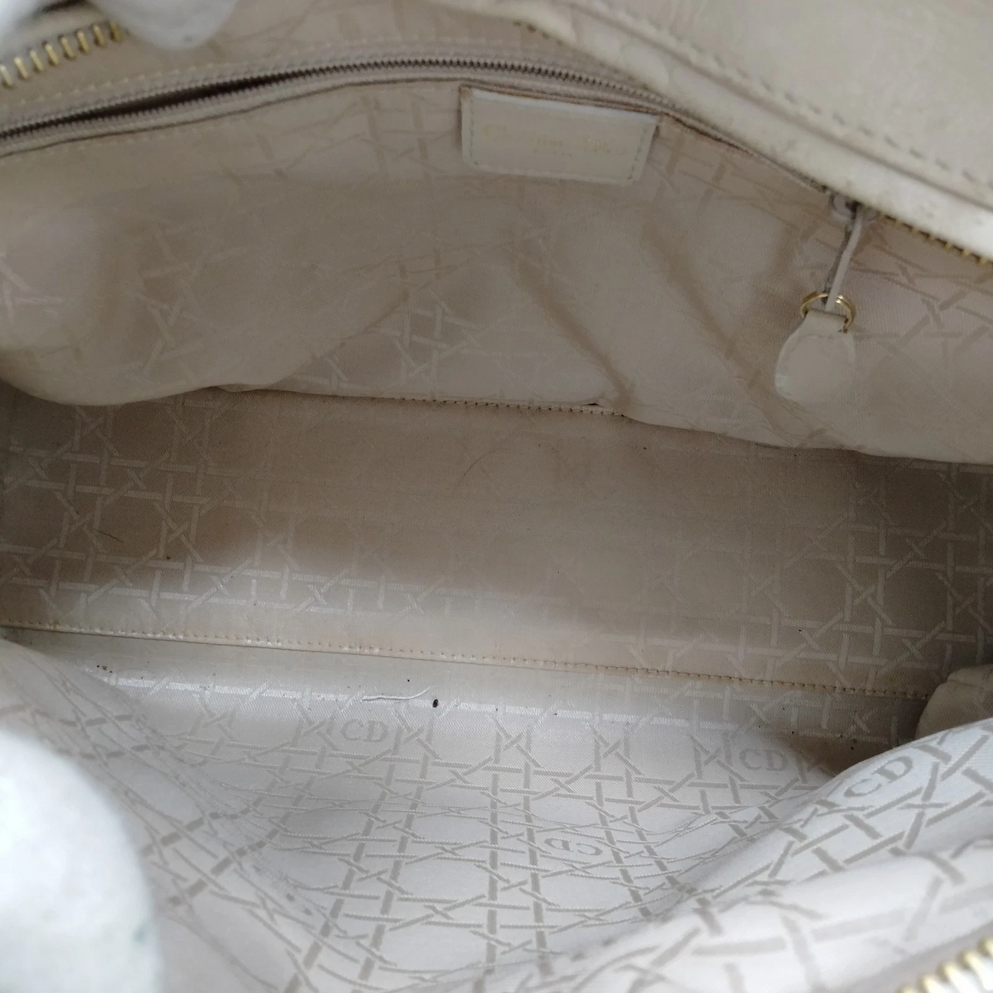 Christian Dior Hand Bag Beige Leather MA1927