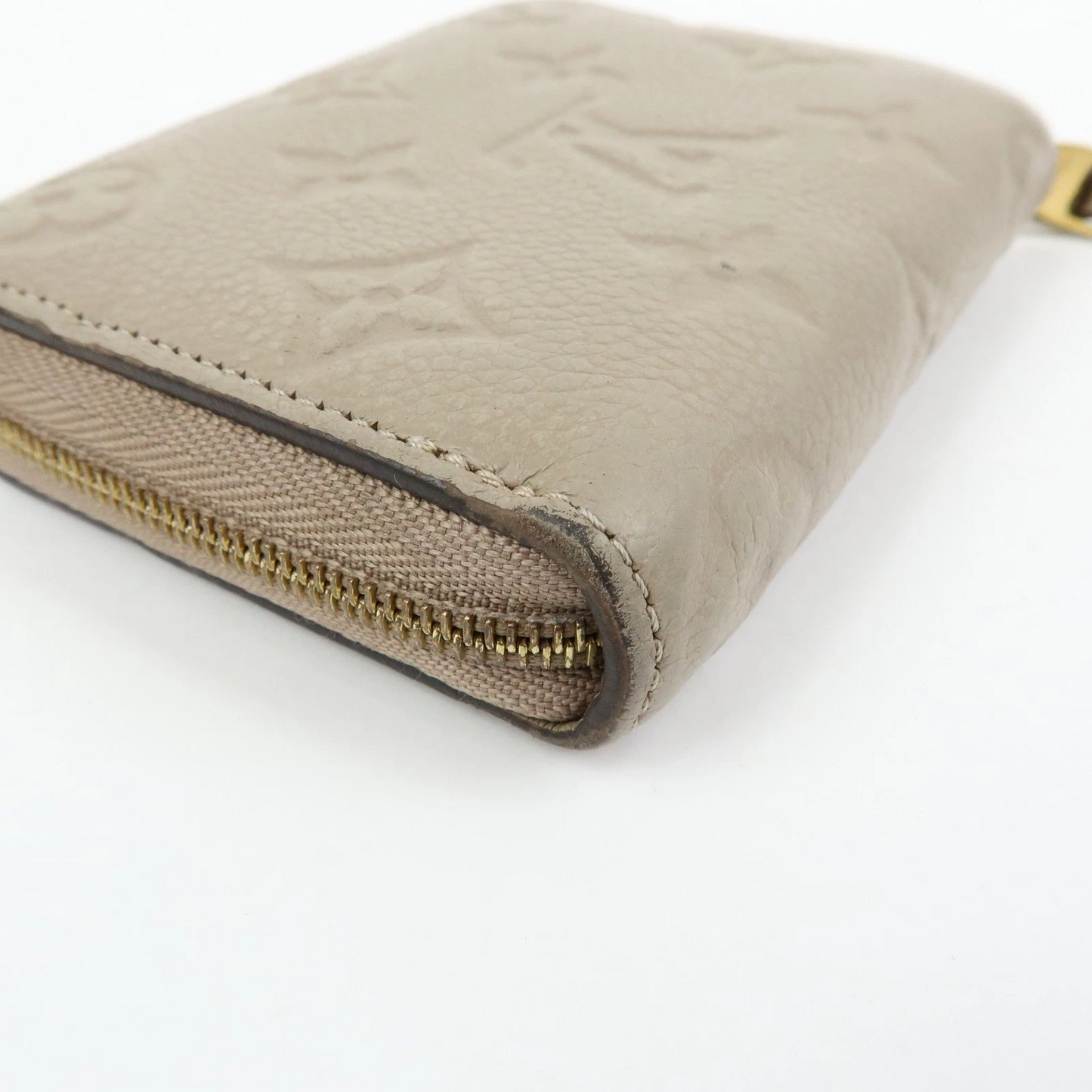 $760 Louis Vuitton Monogram Empreinte Round Zippy Coin Case Beige RFID