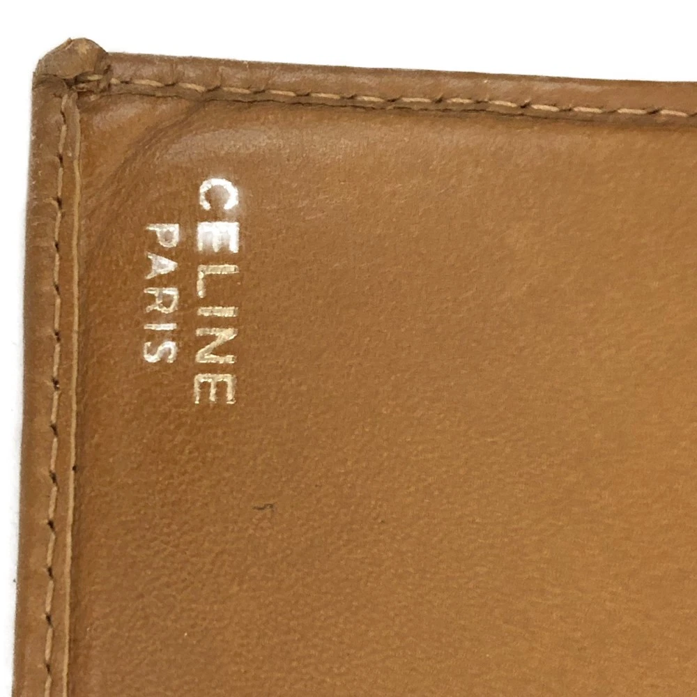 $515 CELINE Macadam Coated Canvas Bifold Wallet Beige White