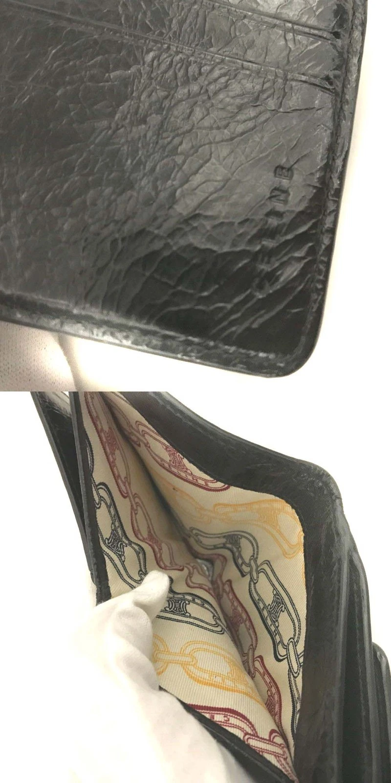 CELINE Macadam Patent Leather Bifold Wallet Black