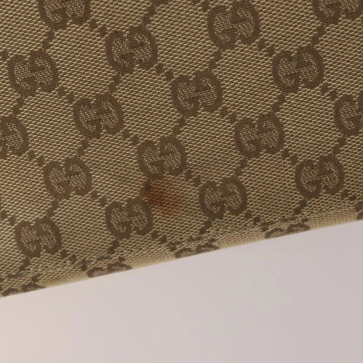 $1100 GUCCI GG Canvas Top Handle Bag Bamboo Beige