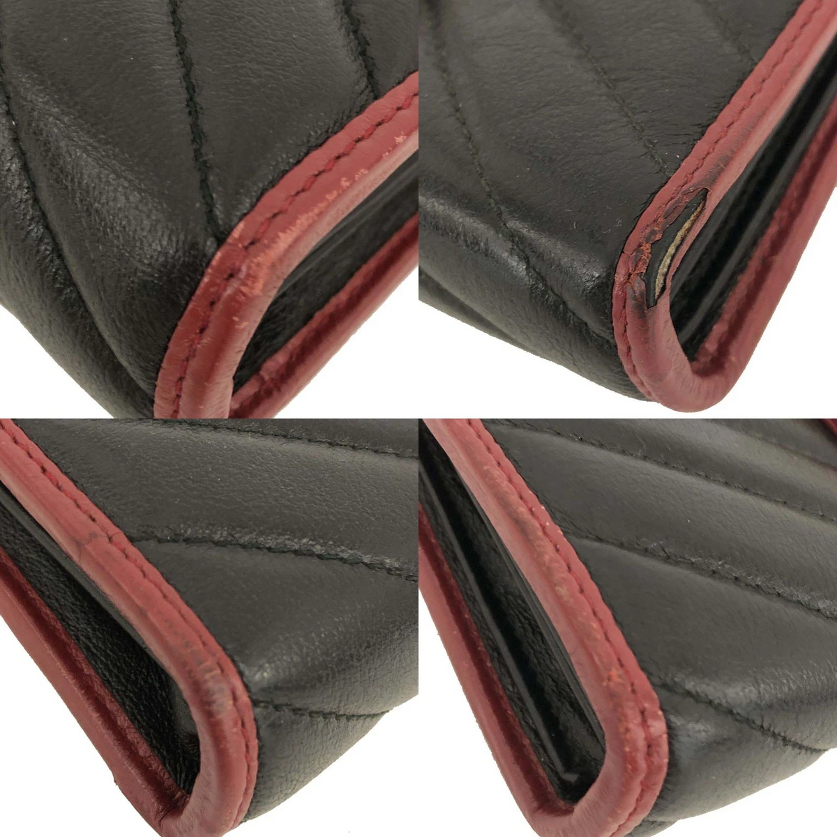 $2100 GUCCI GG Marmont Quilted Leather Chain Shoulder Bag Black